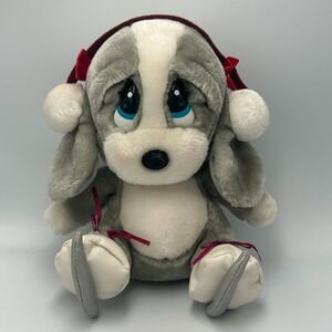Vintage Bassett Hound APPLAUSE Plush Sad Sam & Honey Dog Ice Skates Bows Blue
